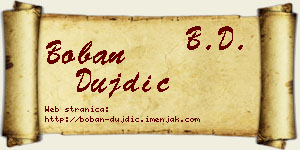 Boban Dujdić vizit kartica
